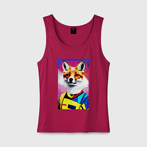 Женская майка Fox - pop art - fashionista / Маджента – фото 1