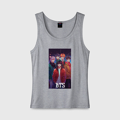 Женская майка Kpop BTS art style / Меланж – фото 1