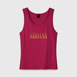 Майка женская хлопок Nirvana logo, цвет: маджента