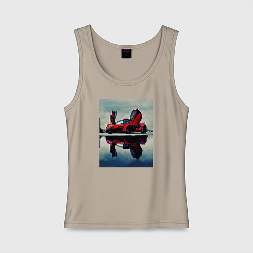 Женская майка Спорт кар с дверями верх / Миндальный – фото 1