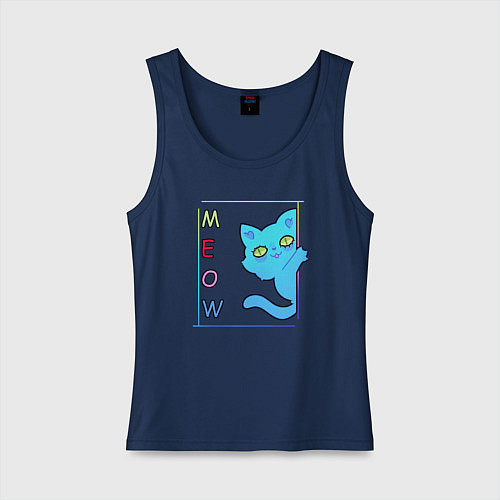Женская майка Cat meow / Тёмно-синий – фото 1