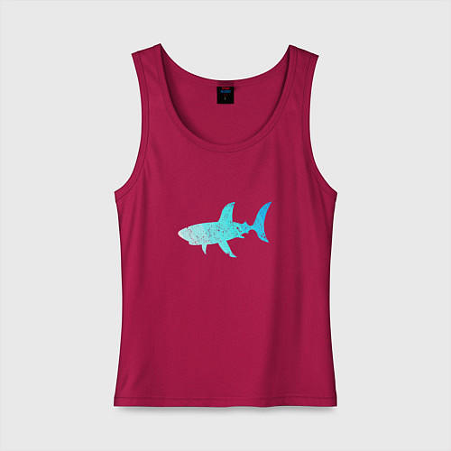 Женская майка Акула лазурный градиент цвета моря / Маджента – фото 1
