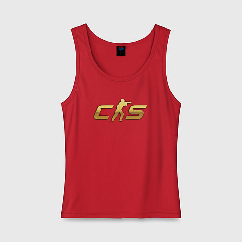 Женская майка CS 2 gold logo / Красный – фото 1