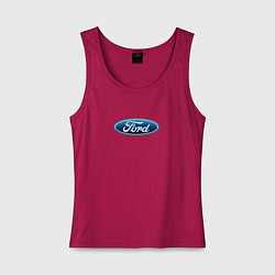 Майка женская хлопок Ford usa auto brend, цвет: маджента