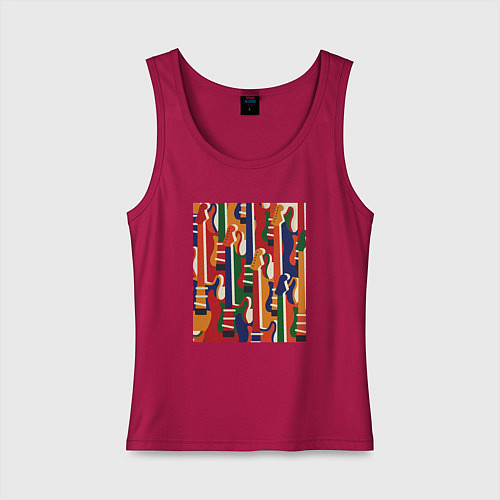 Женская майка Цветные гитары / Маджента – фото 1