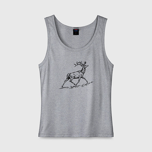 Женская майка Олень бежит на гору / Меланж – фото 1