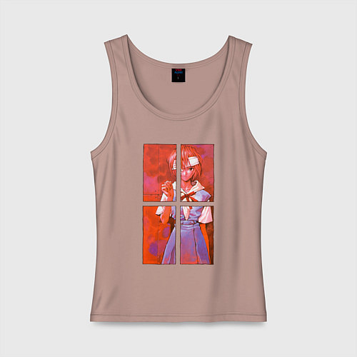 Женская майка Аянами разбитые зеркала / Пыльно-розовый – фото 1