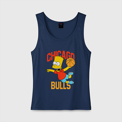 Женская майка Чикаго Буллз Барт Симпсон / Тёмно-синий – фото 1
