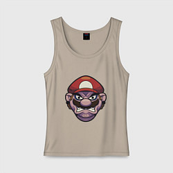 Майка женская хлопок Злые братья, цвет: миндальный