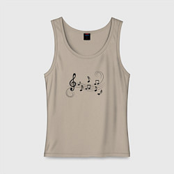 Женская майка Ноты на волне