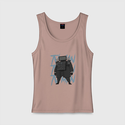 Женская майка Упитанный ТВ Мен / Пыльно-розовый – фото 1