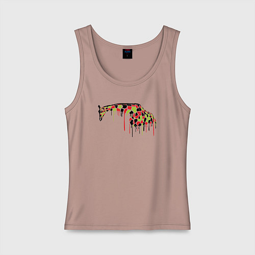 Женская майка Цветной жираф / Пыльно-розовый – фото 1