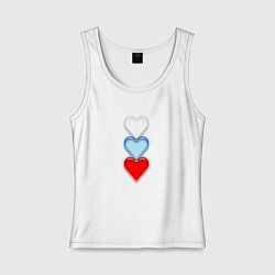 Женская майка Сердечки триколор