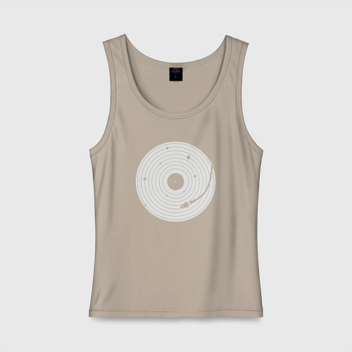 Женская майка Vinyl world / Миндальный – фото 1