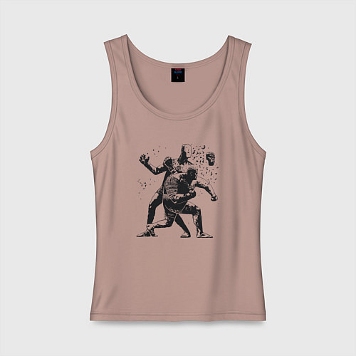 Женская майка Мощный удар боксёра / Пыльно-розовый – фото 1
