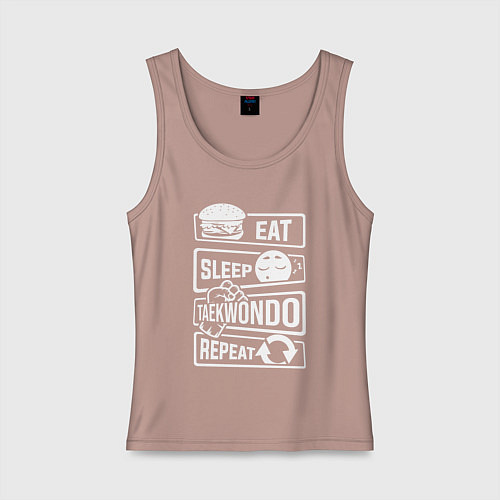 Женская майка Еда сон тхэквондо / Пыльно-розовый – фото 1