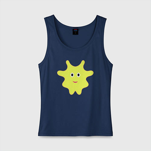 Женская майка Жёлтый веселый персонаж / Тёмно-синий – фото 1