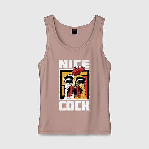 Женская майка Nice cock / Пыльно-розовый – фото 1