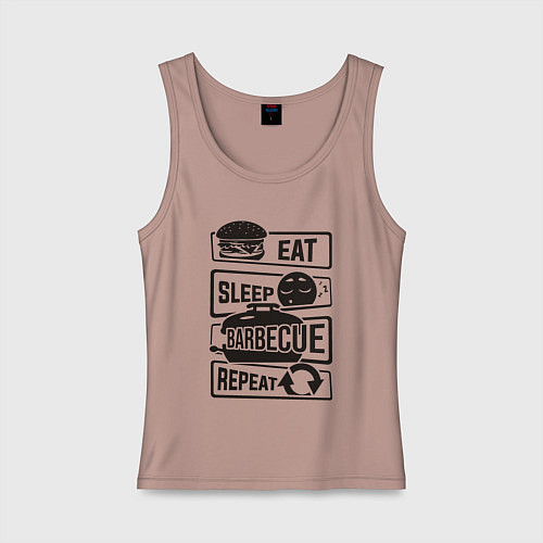 Женская майка Есть спать барбекю / Пыльно-розовый – фото 1