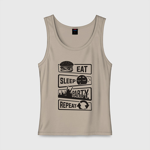 Женская майка Есть спать вечеринка / Миндальный – фото 1