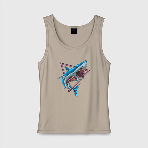 Женская майка Акула зомби / Миндальный – фото 1