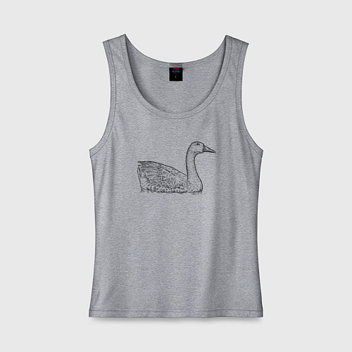 Женская майка Гусь плавает / Меланж – фото 1