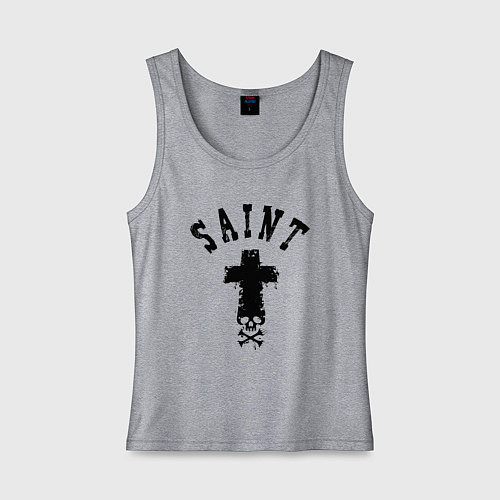 Женская майка Крест с черепом / Меланж – фото 1