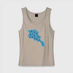 Майка женская хлопок Люди Армении, цвет: миндальный