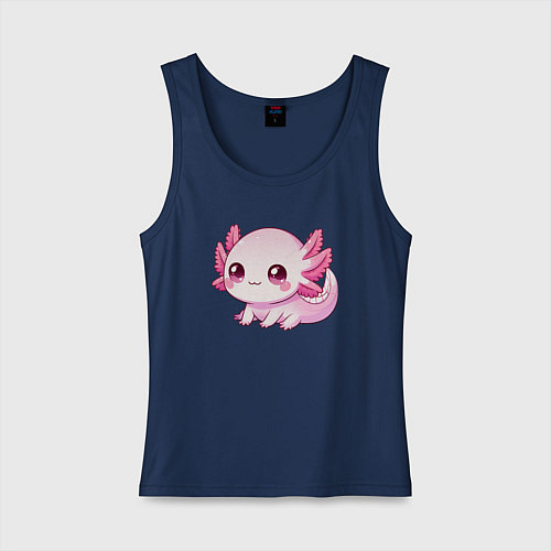 Женская майка Милый аксолотль / Тёмно-синий – фото 1