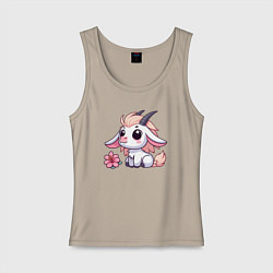 Женская майка Козерог с цветком