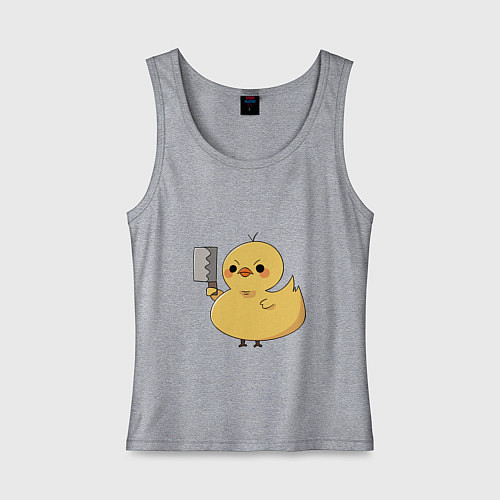 Женская майка Утёнок с ножиком / Меланж – фото 1