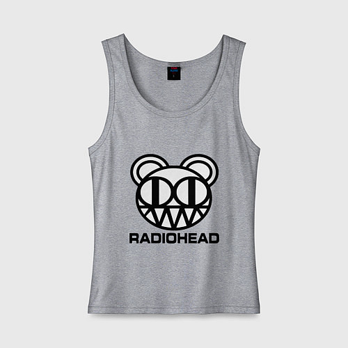 Женская майка Radiohead logo bear / Меланж – фото 1