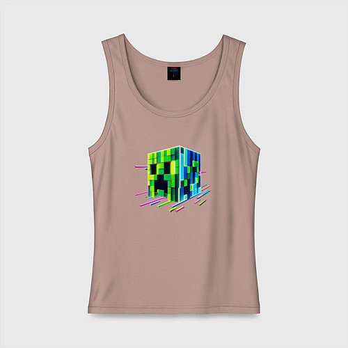 Женская майка Крипер - неон / Пыльно-розовый – фото 1