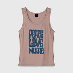 Женская майка Мир и музыка