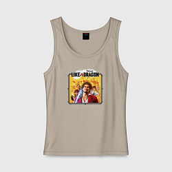 Майка женская хлопок Yakuza Like a Dragon, цвет: миндальный