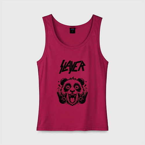 Женская майка Slayer - rock panda / Маджента – фото 1
