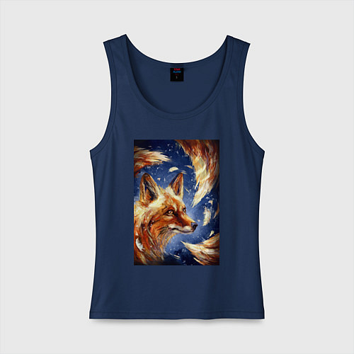 Женская майка Лисий хвост плутовки / Тёмно-синий – фото 1