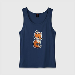 Майка женская хлопок Рыжая плутовка, цвет: тёмно-синий