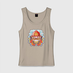 Женская майка Храбрый пожарный с усами