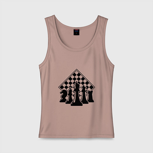 Женская майка The chessboard / Пыльно-розовый – фото 1