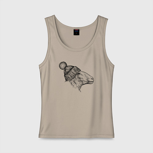 Женская майка Овца модная / Миндальный – фото 1