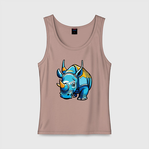 Женская майка Мультяшный носорог / Пыльно-розовый – фото 1