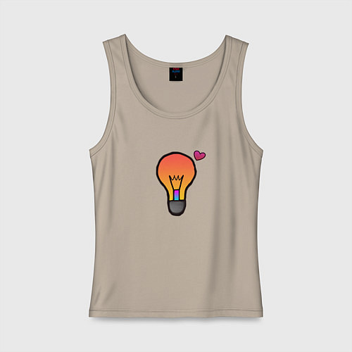 Женская майка Лампочка дари тепло / Миндальный – фото 1