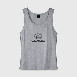 Майка женская хлопок Lexus авто бренд лого, цвет: меланж