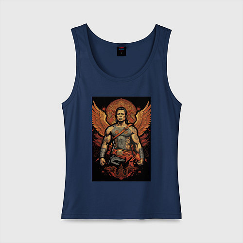 Женская майка Боец и крылья / Тёмно-синий – фото 1