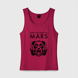 Майка женская хлопок Thirty Seconds to Mars - rock panda, цвет: маджента