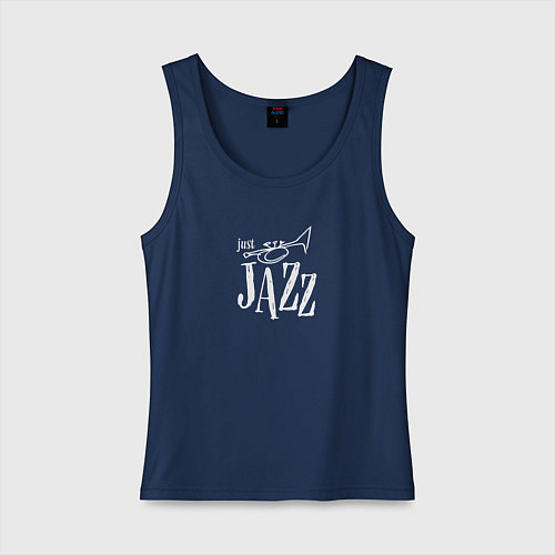 Женская майка Just jazz in white / Тёмно-синий – фото 1