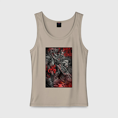 Женская майка Painkiller and demon - comix style / Миндальный – фото 1