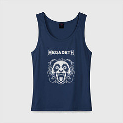 Майка женская хлопок Megadeth rock panda, цвет: тёмно-синий