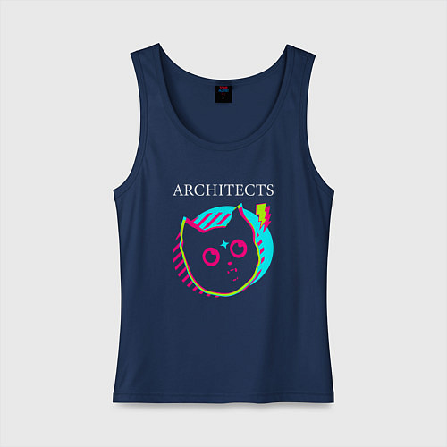 Женская майка Architects rock star cat / Тёмно-синий – фото 1